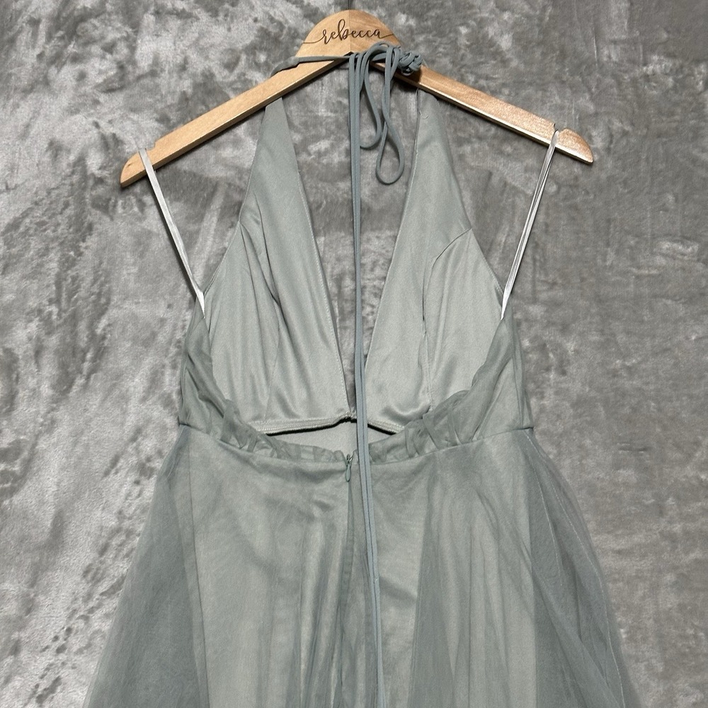NWT Selfie Leslie Whimsical Floating By Sheer Mesh Overlay Dress Womens S Green - Picture 10 of 11